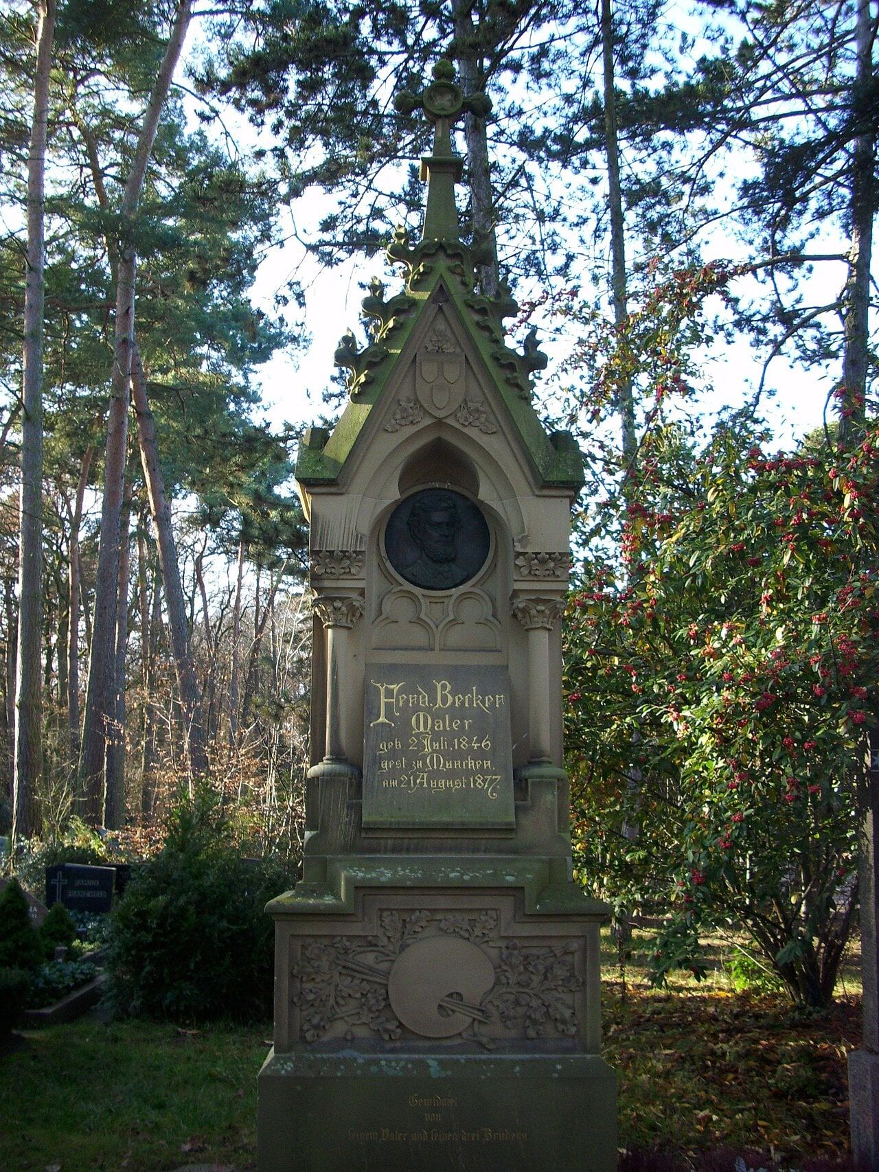 Übertragenes Grabdenkmal Ferdinand Becker auf Waldfriedhof Gonsenheim